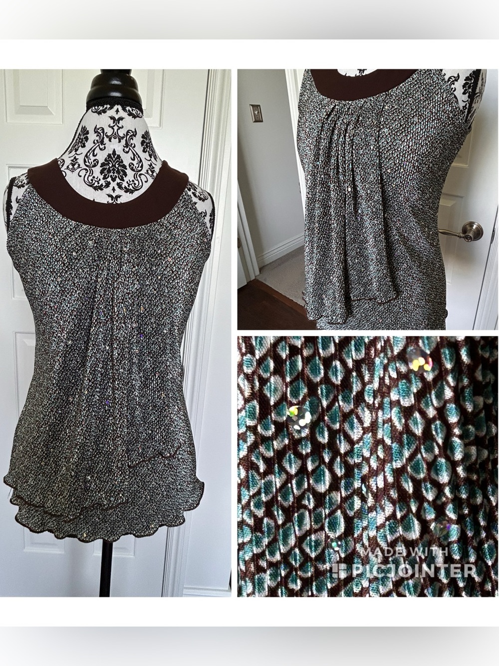 Y2K VTG Christopher & Banks sz Small flutter top